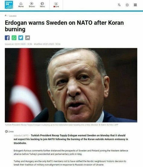 Cumhurbaşkanı Erdoğan'ın İsveç'e tepkileri sonrası Fransız medyasından kirli algı...